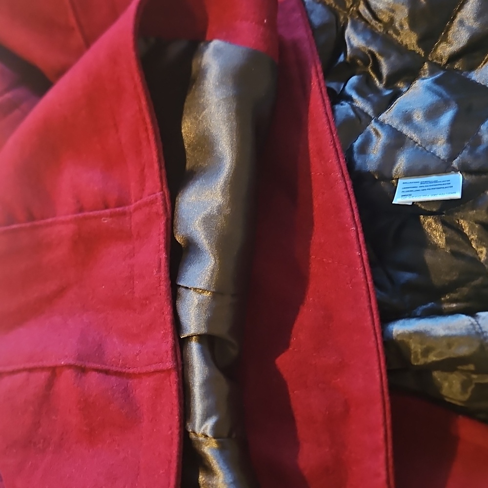 Calvin Klein Double-Breasted Peacoat - Deep Red - Picture 9 of 15